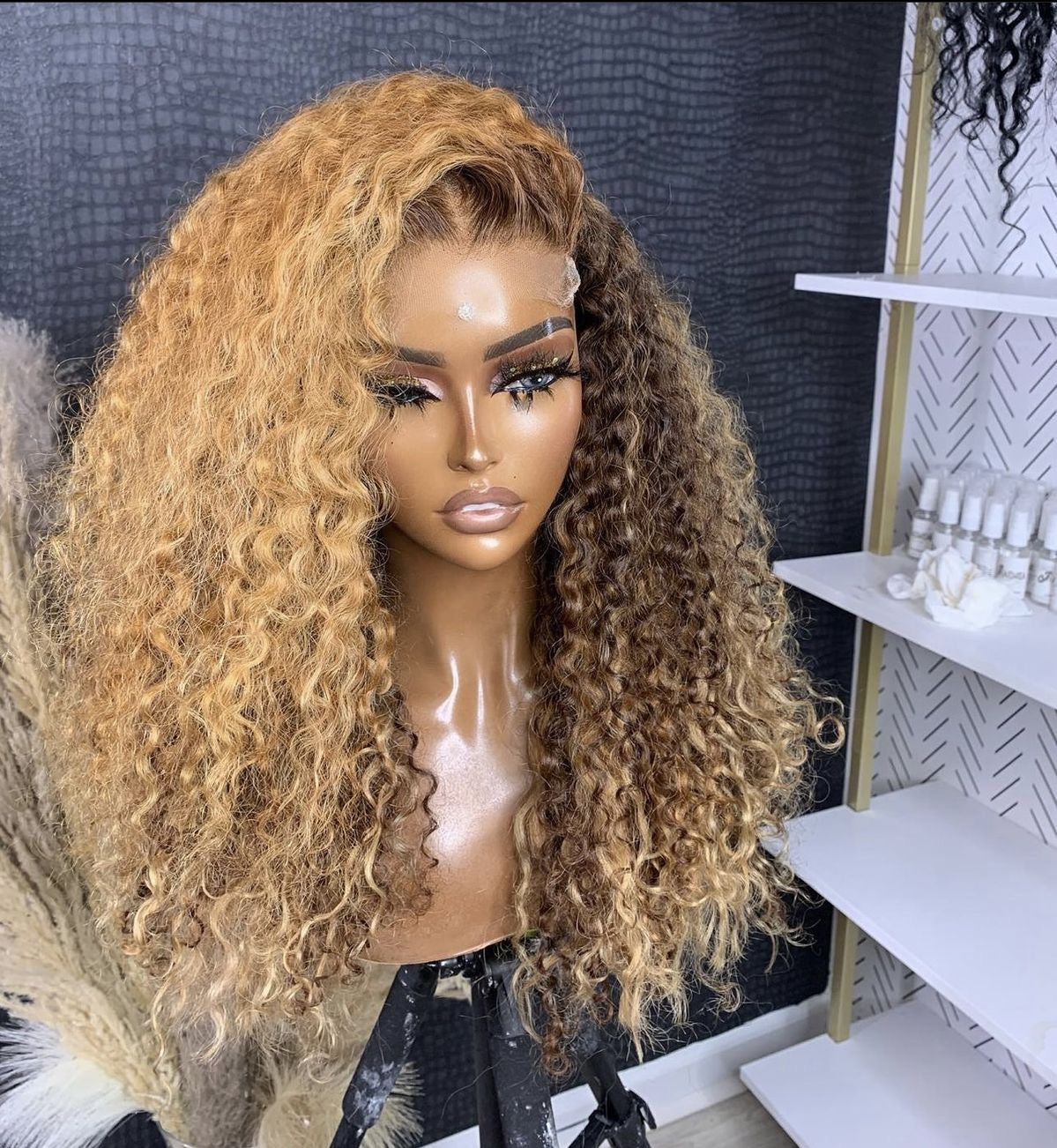 Honey Blonde Curls  Human Hair Blend