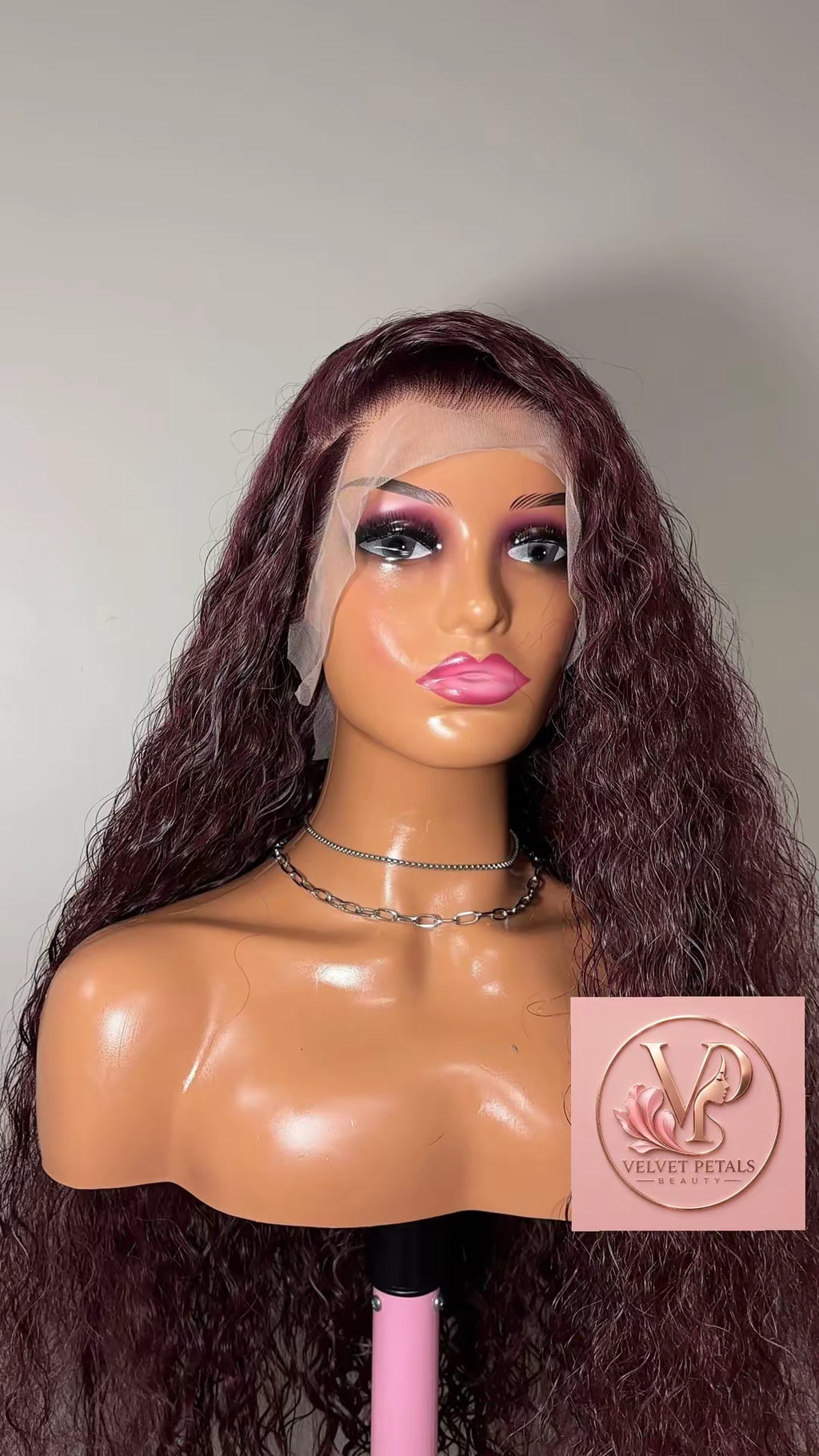 Burgundy Water wave Human Blended