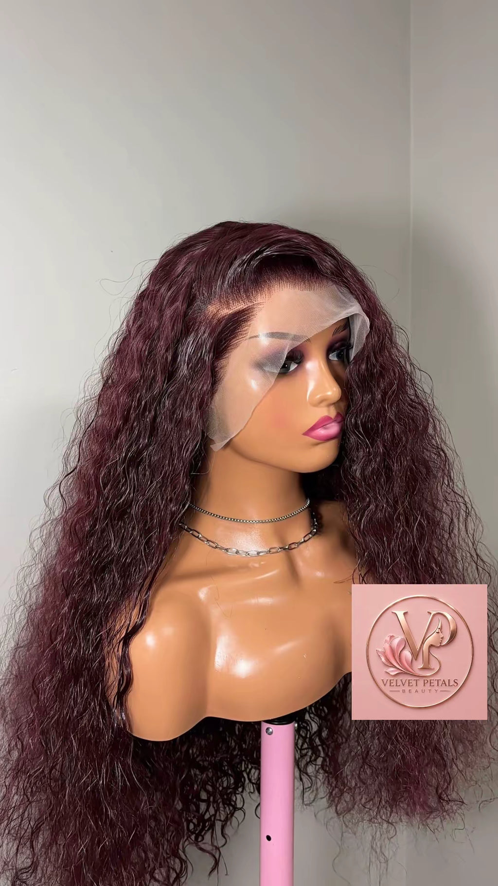 Burgundy Water wave Human Blended